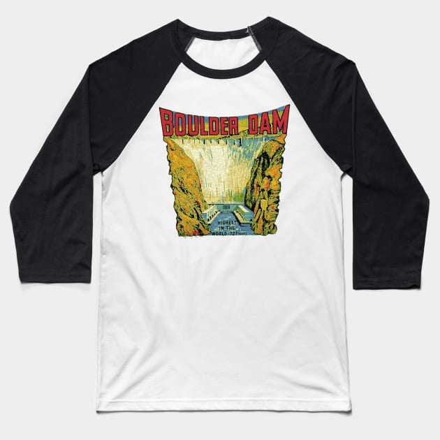 Boulder Dam Baseball T-Shirt by Midcenturydave